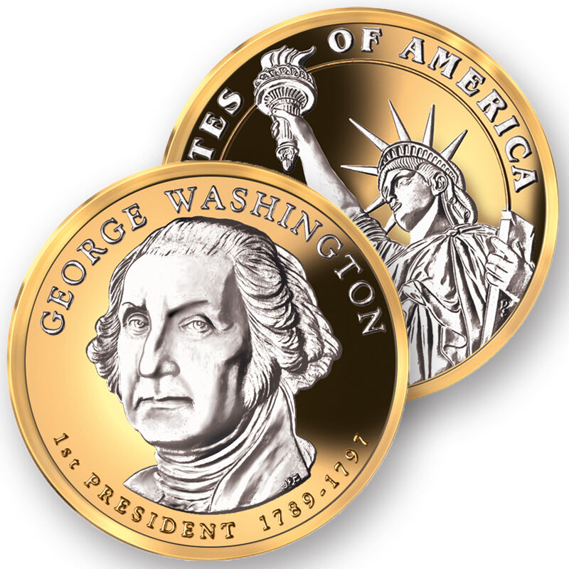 Platinum and Gold Highlighted US Presidential Coins PPG 1