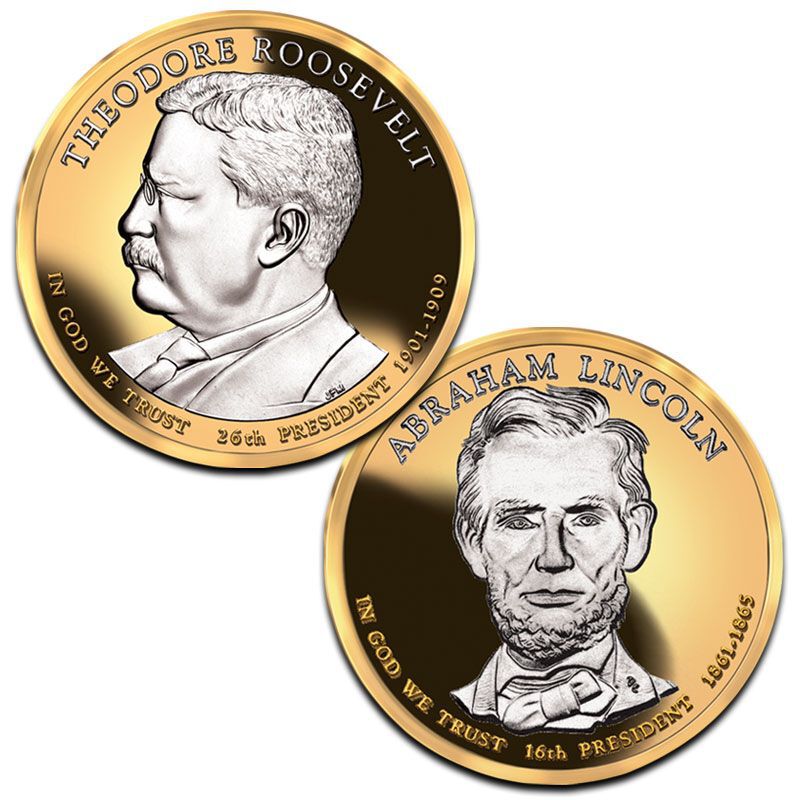 Platinum and Gold Highlighted US Presidential Coins PPG 4