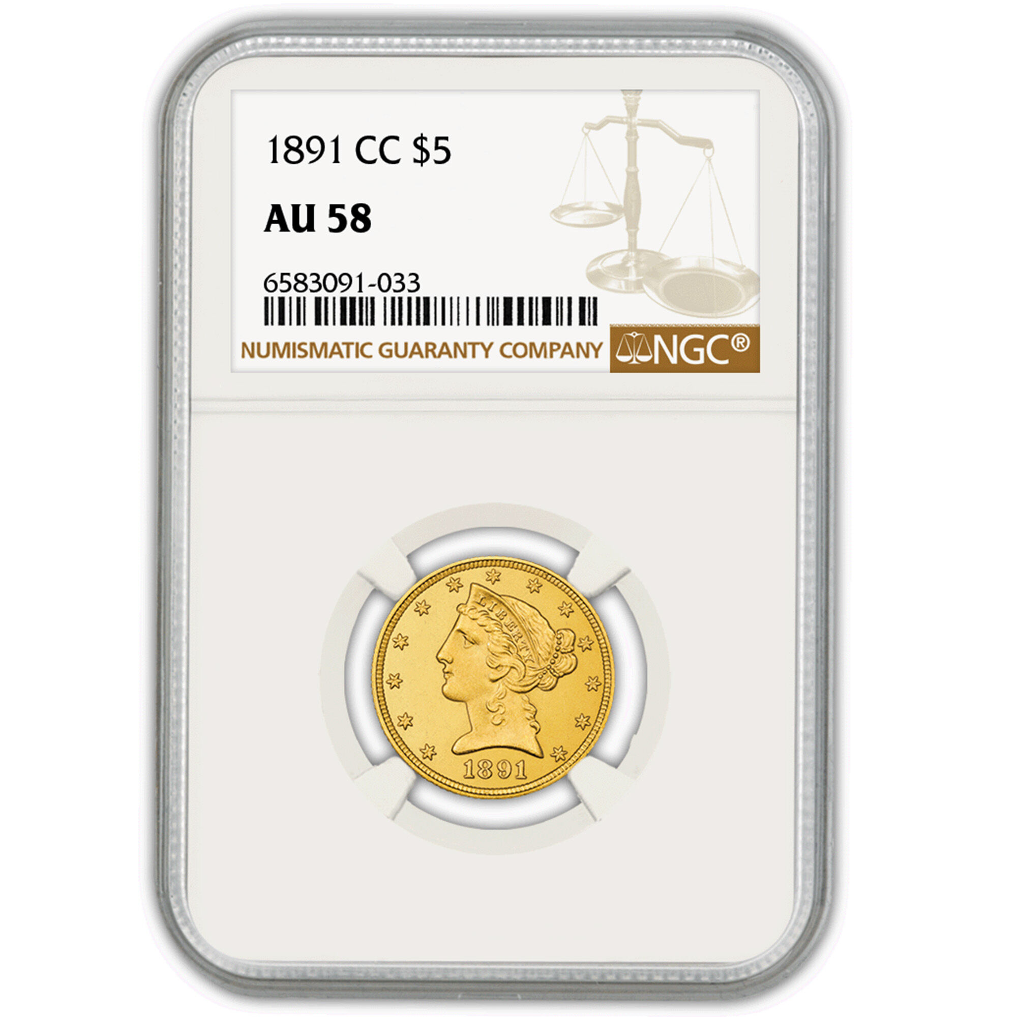 only carson city mint half eagle gold coin G5C b Slab