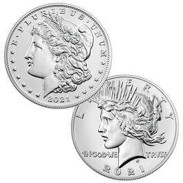 uncirculated modern morgan and peace silver dollar UMP b Coins