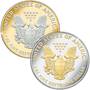 Platinum and Gold Highlighted American Eagle Silver Dollars PGE 2
