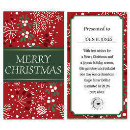 2025 american eagle silver dollar christmas CSE c Card