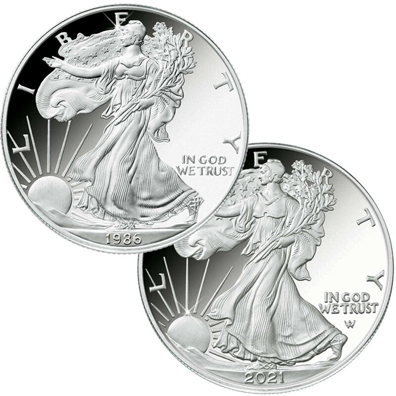 first year design set of american eagle silver dollars ENO a Main