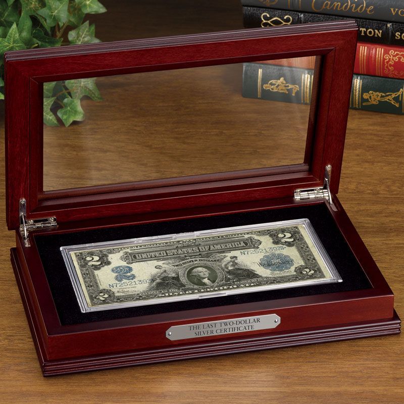 <GOLD STUNNINGg1800's Series $2 SILVER CERTIFICATE Banknote Rep*W/COA~US SELLERi 