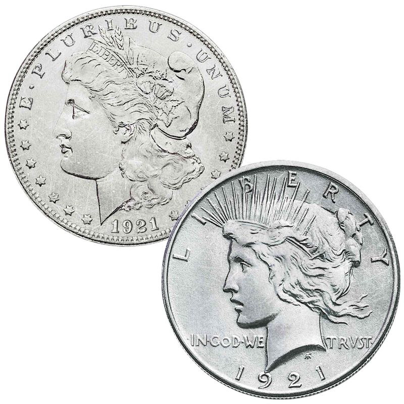 complete morgan peace silver dollar 100th anniversary MDS a Main