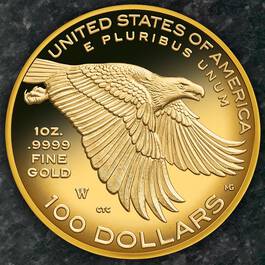 Americas First High Relief Proof 100 Gold Coin GL7 2