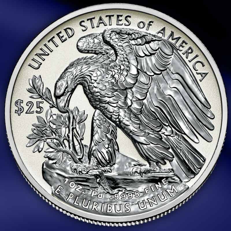 americas first reverse proof palladium coin L19 b Coin