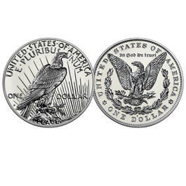 2023 showcase set of morgan and peace silver dollars MPE d Coins