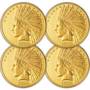 four decade set of uncirculated 10 dollar indian heads GID b Coin