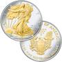 Platinum and Gold Highlighted American Eagle Silver Dollars PGE 4