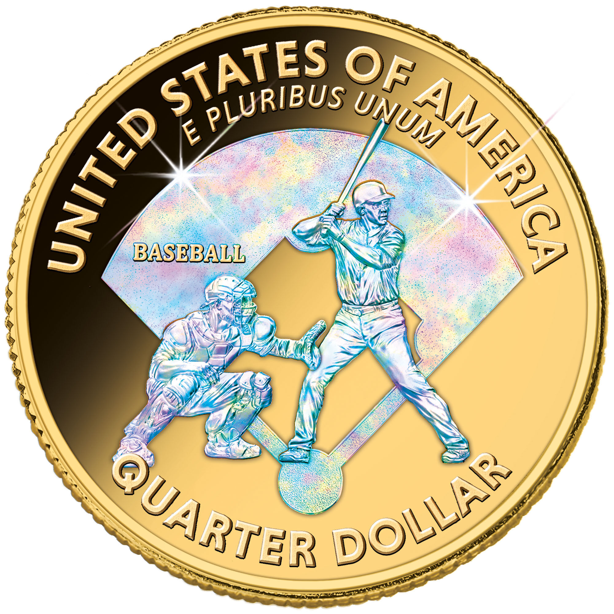 holographic gold plated celebrating CQH c Coin