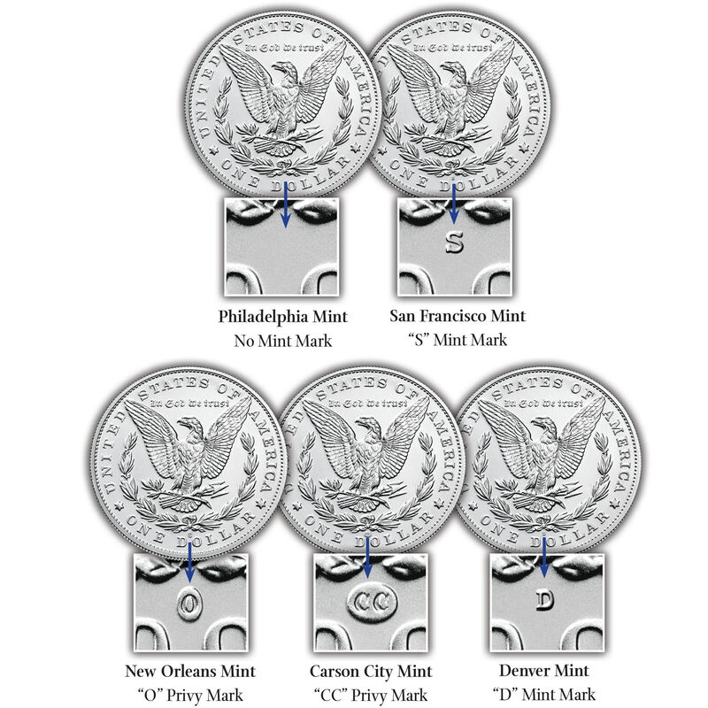morgan silver dollar 100th anniversary mint set CMM c Marks