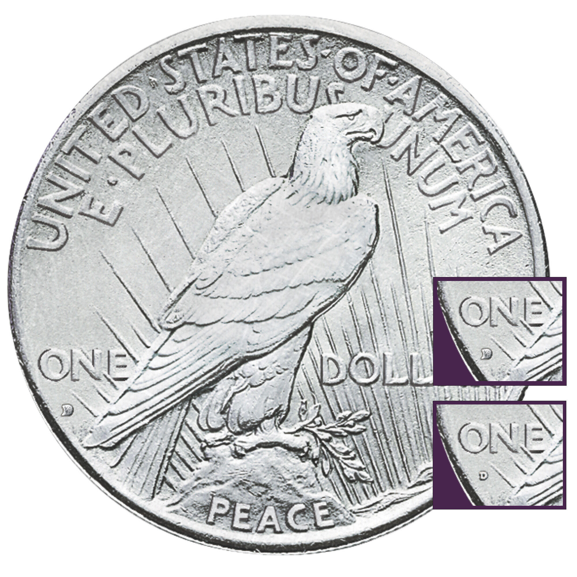 denver mint peace silver dollar mint mark variety set PDV a Main