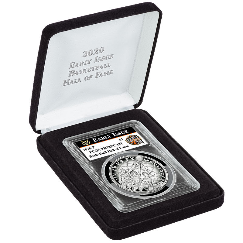 The 2020 Basketball Hall of Fame Proof Silver Dollar BEI 4