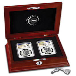 perfect 10 set of 2024 reverse proof morgan and peace XR4 c Chest