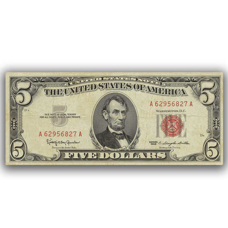 Circulated $5 1950 US Federal Reserve Small Notes for sale