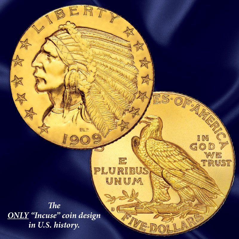 The US Indian Head Gold Coin Collection GHI 5