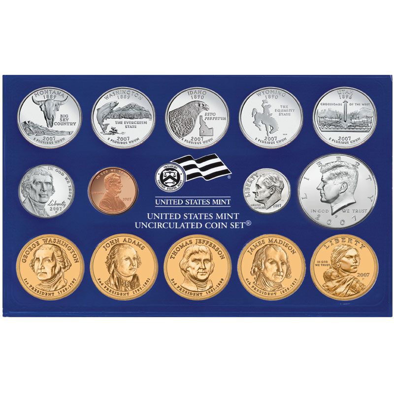 Mint Set 15 Brilliant Uncirculated coins in a Capital holder 1954 P-D-S U.S 