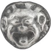 ancient greek silver gorgon coin AGP a Main