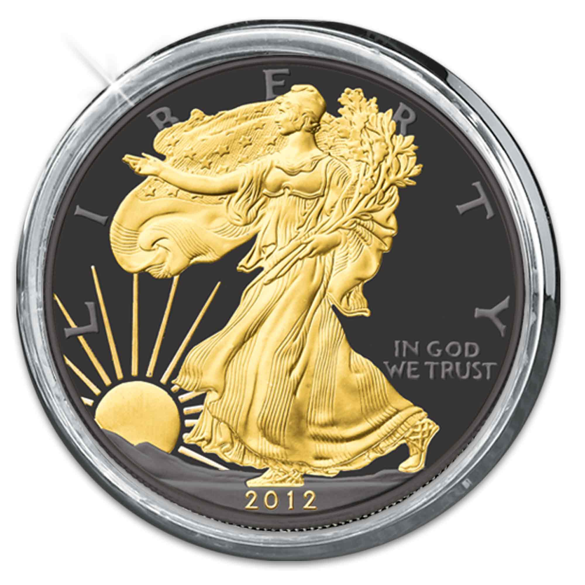 ruthenium gold highlight american eagle silver dollars ERG C Caps