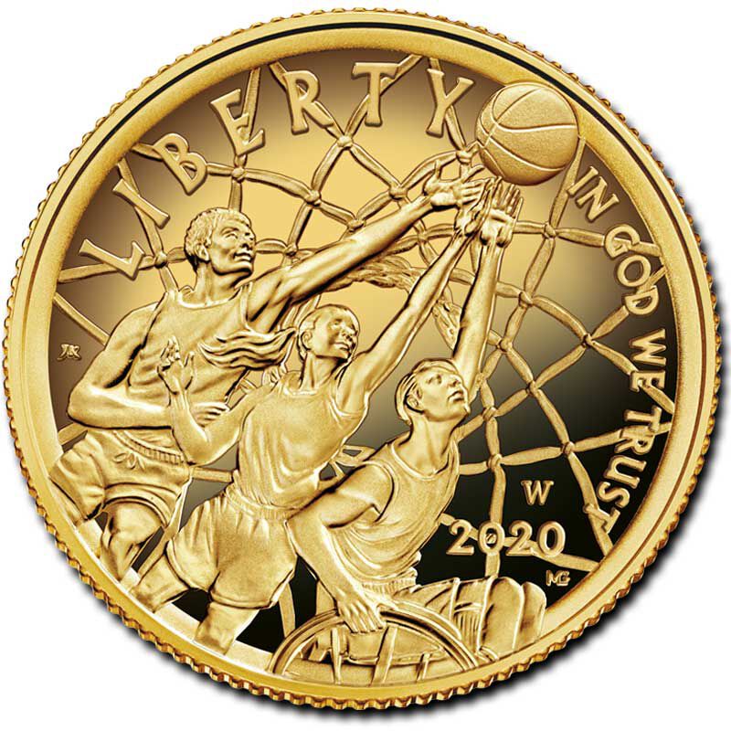 The Basketball Hall of Fame Proof Gold Coin GBE 2