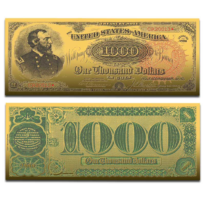 The Greatest US Currency 24kt Gold Note Collection CRG 3