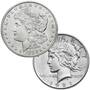 complete morgan peace silver dollars PM5 a Main