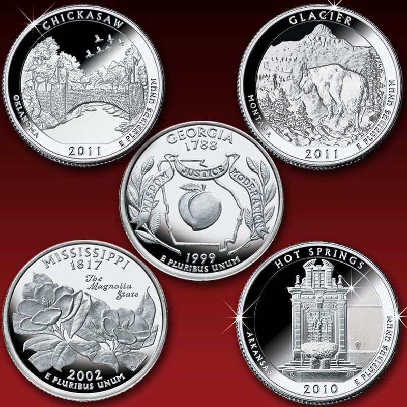 5 Silver 2000 S Proof Deep Cameo State Quarters Combined Shipping 