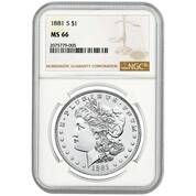 superb uncirculated 19th century morgan silver dollar MSU a Main
