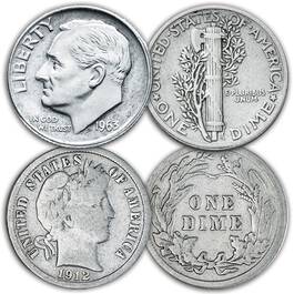 A Century of US Silver Dimes DMS 1