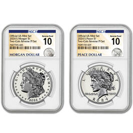 perfect 10 set of 2024 reverse proof morgan and peace XR4 d Slabs