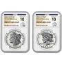 perfect 10 set of 2024 reverse proof morgan and peace XR4 d Slabs