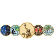 Colorized Statehood Innovation Dollar Coins ICD 1