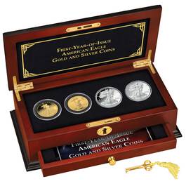 first year issue american eagle gold silver coins EGS g Display