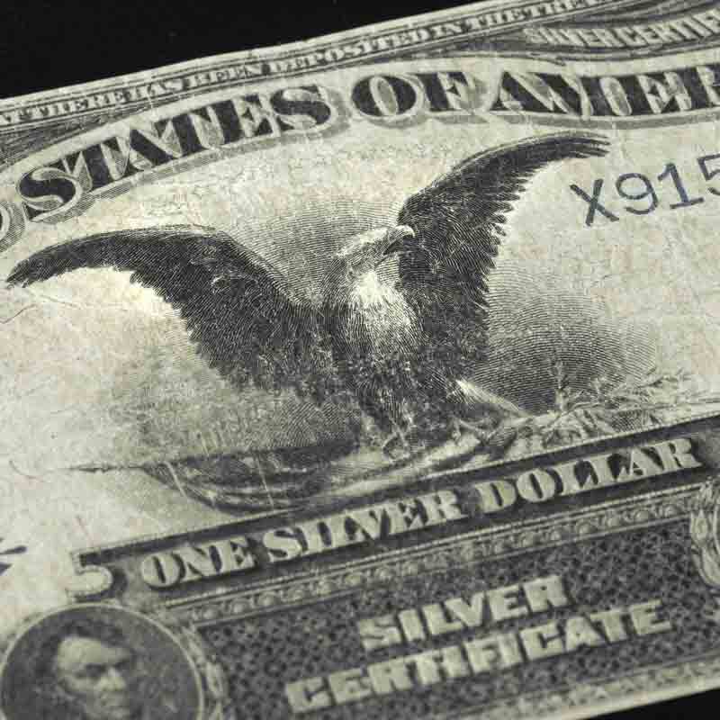 <1899 BLACK EAGLE "MINT GOLD BILL"$1 SILVER CERTIFICATE  Banknote Rep*nbv 