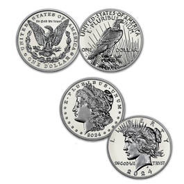 perfect 10 set of 2024 reverse proof morgan and peace XR4 b Coins