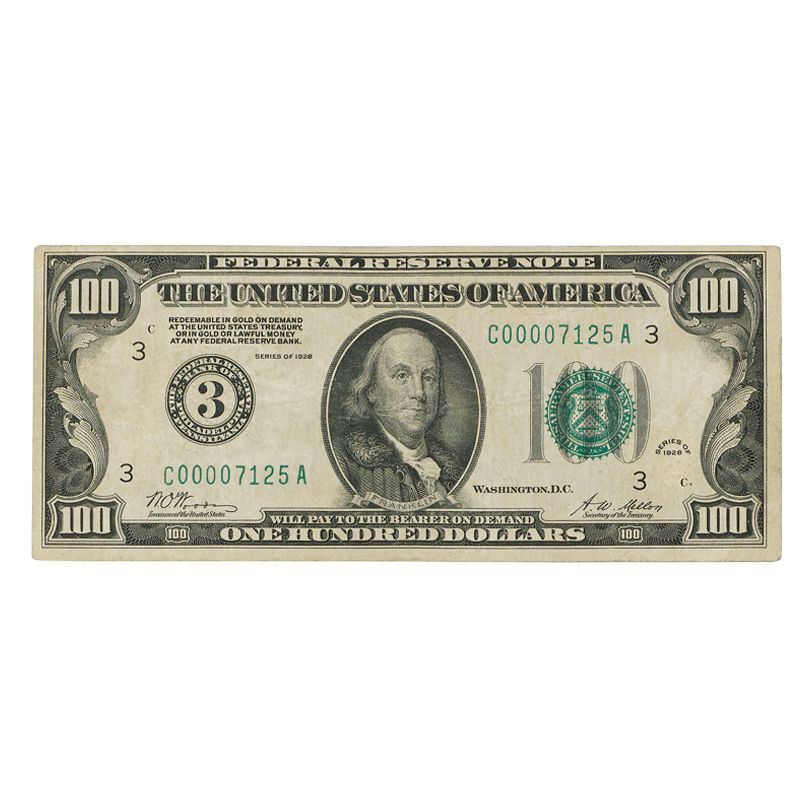 Depression Era High Value US Currency HDN 8