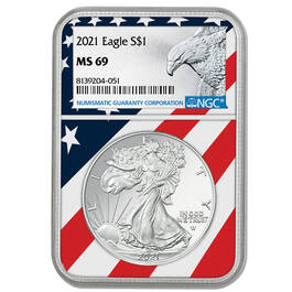 stars and stripes collection of american eagle silver EFC d Slab