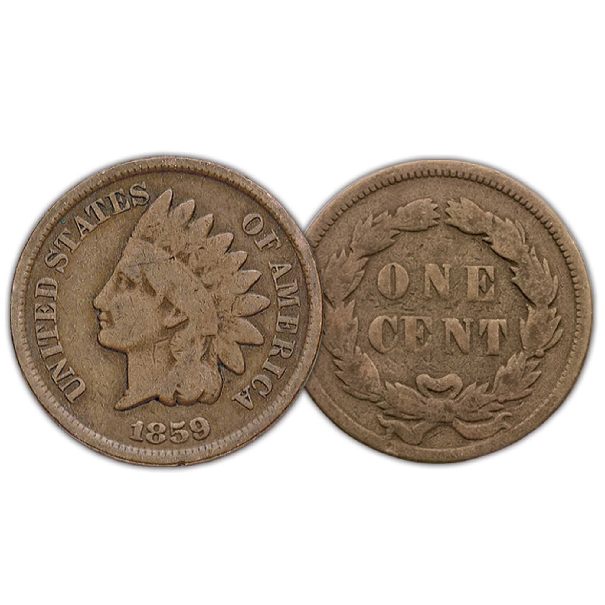 complete type set of indian head pennies IPT c Coin