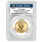 george hw bush presidential dollar and medal PR69 BRP a Main