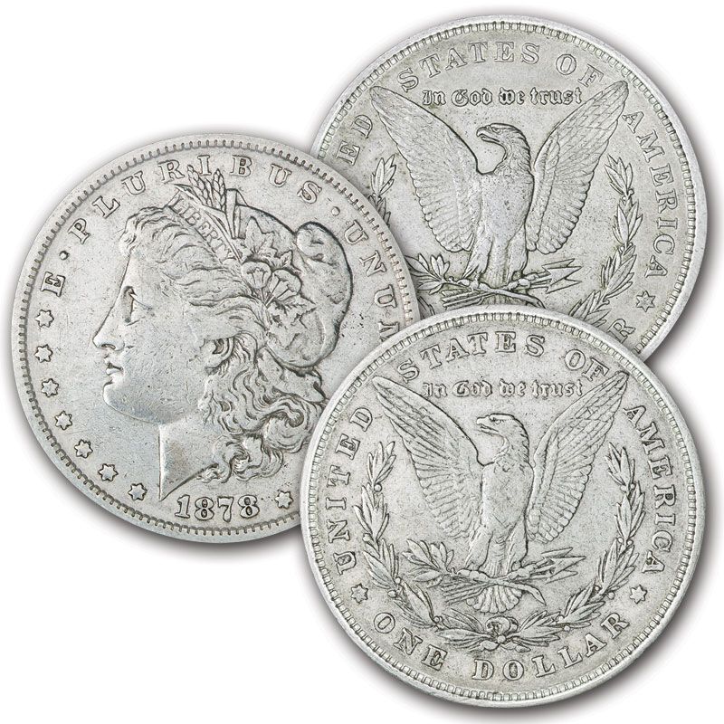 The 1878 Morgan Silver Dollar Tail Fether Set TFC 1