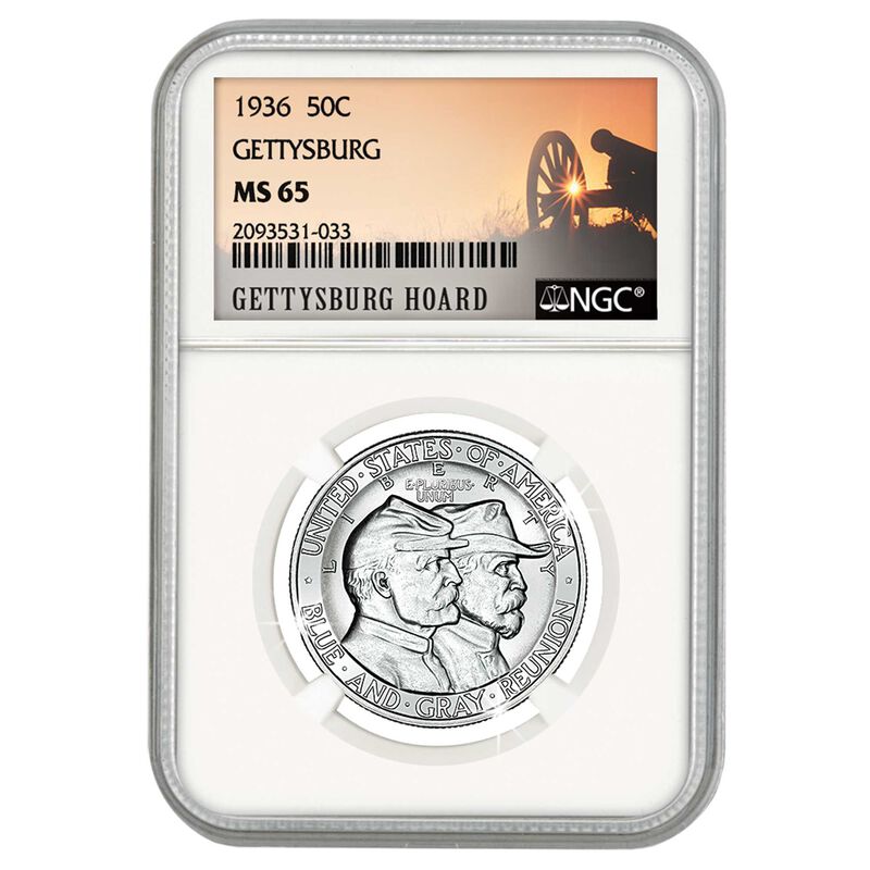 gem uncirculated gettysburg hoard silver half dollar GTY c Slab