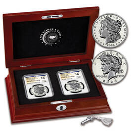 perfect 10 set of 2024 reverse proof morgan and peace XR4 a Main