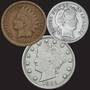 Indian Head Penny Barber Silver Dime and Liberty Head Nickel CT3 1