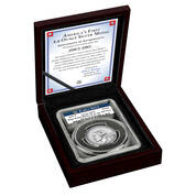 americas first 2 and a half ounce silver medal SVL b Case
