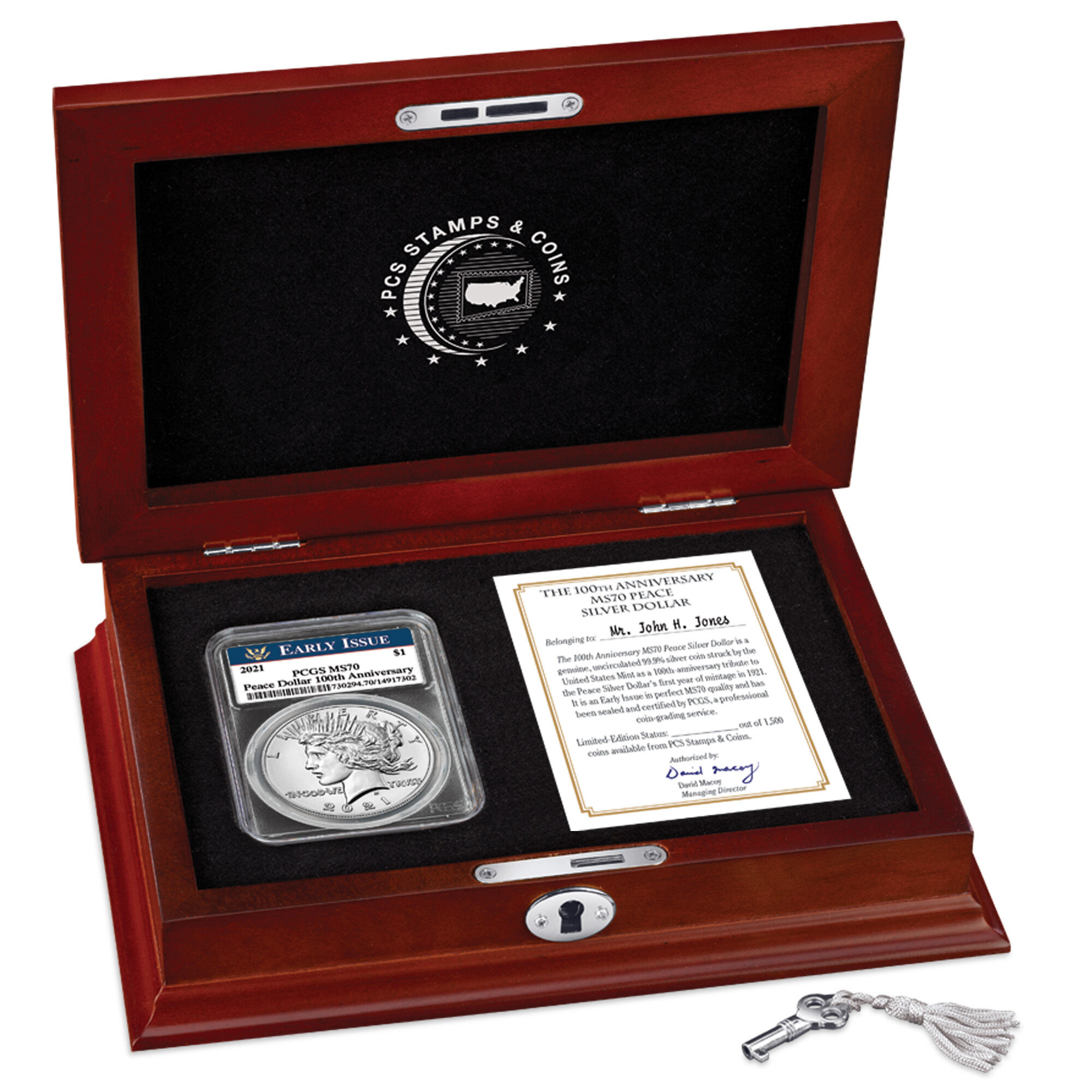 100th anniversary peace silver dollar ms70 MP2 g Disp