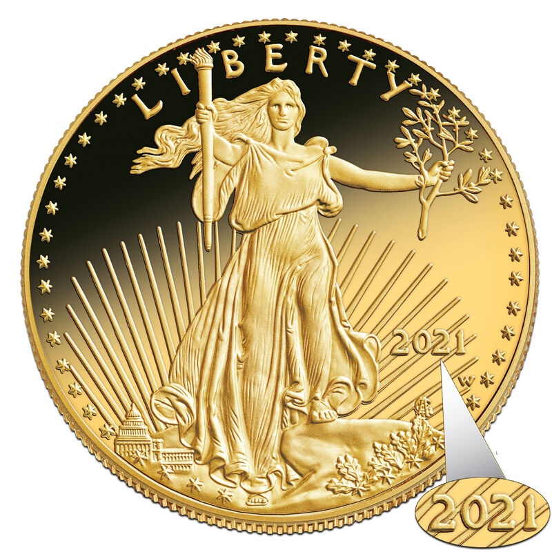 2021 early issue proof american eagle gold coin GBP c Coin