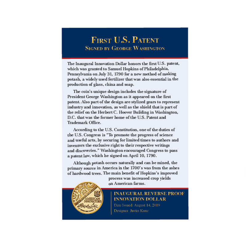 The Reverse Proof Statehood Innovation Dollar Coin Collection IRP 3
