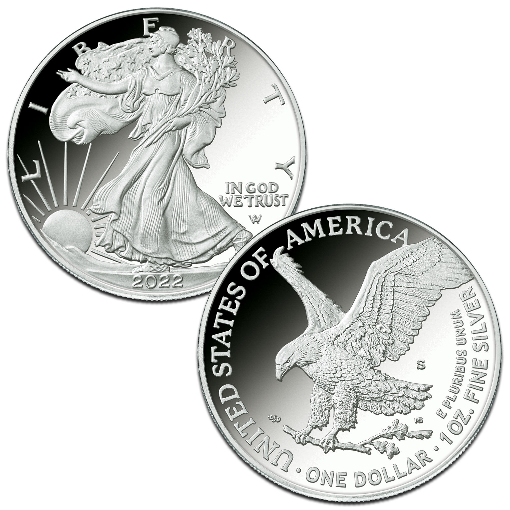 complete set of 2022 american eagle silver dollars EC2 a Main