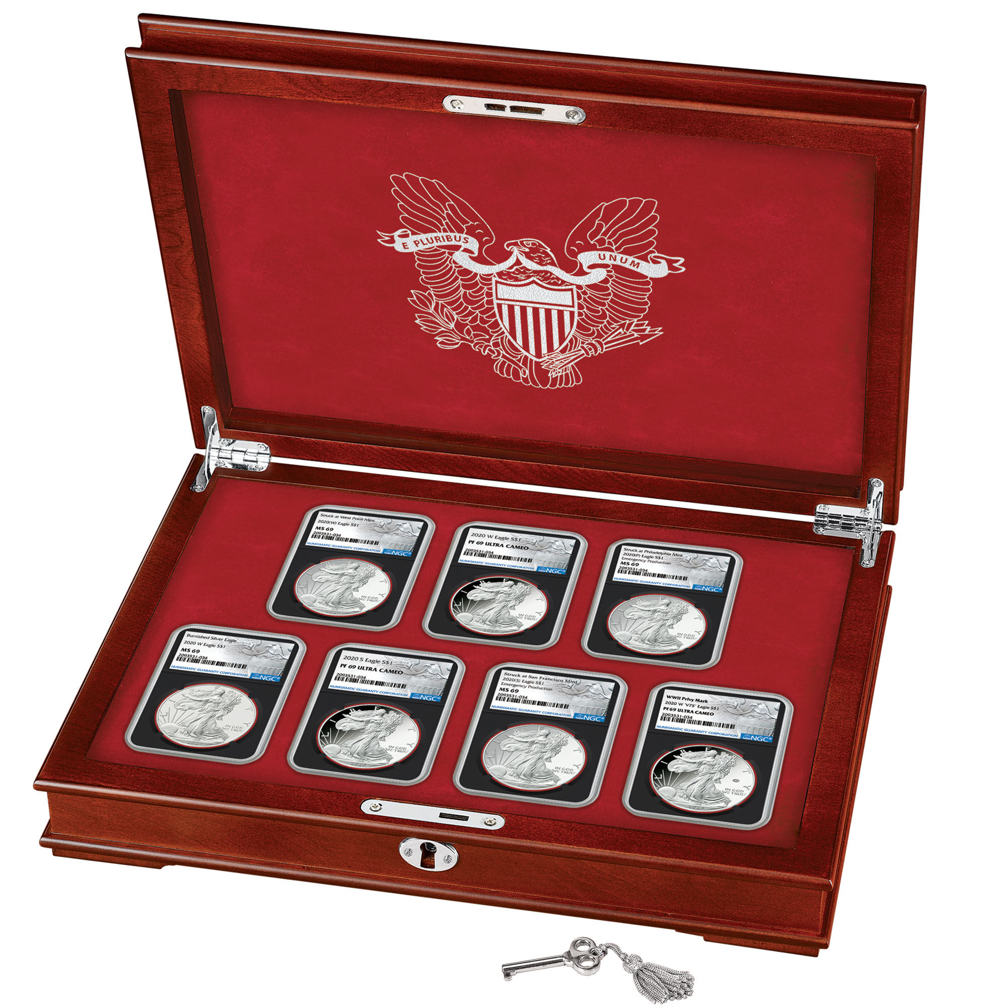 complete set of 2020 american eagle silver dollars SEL g Disp